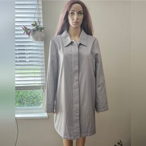 Gap trench coat XL gray button down lined long line